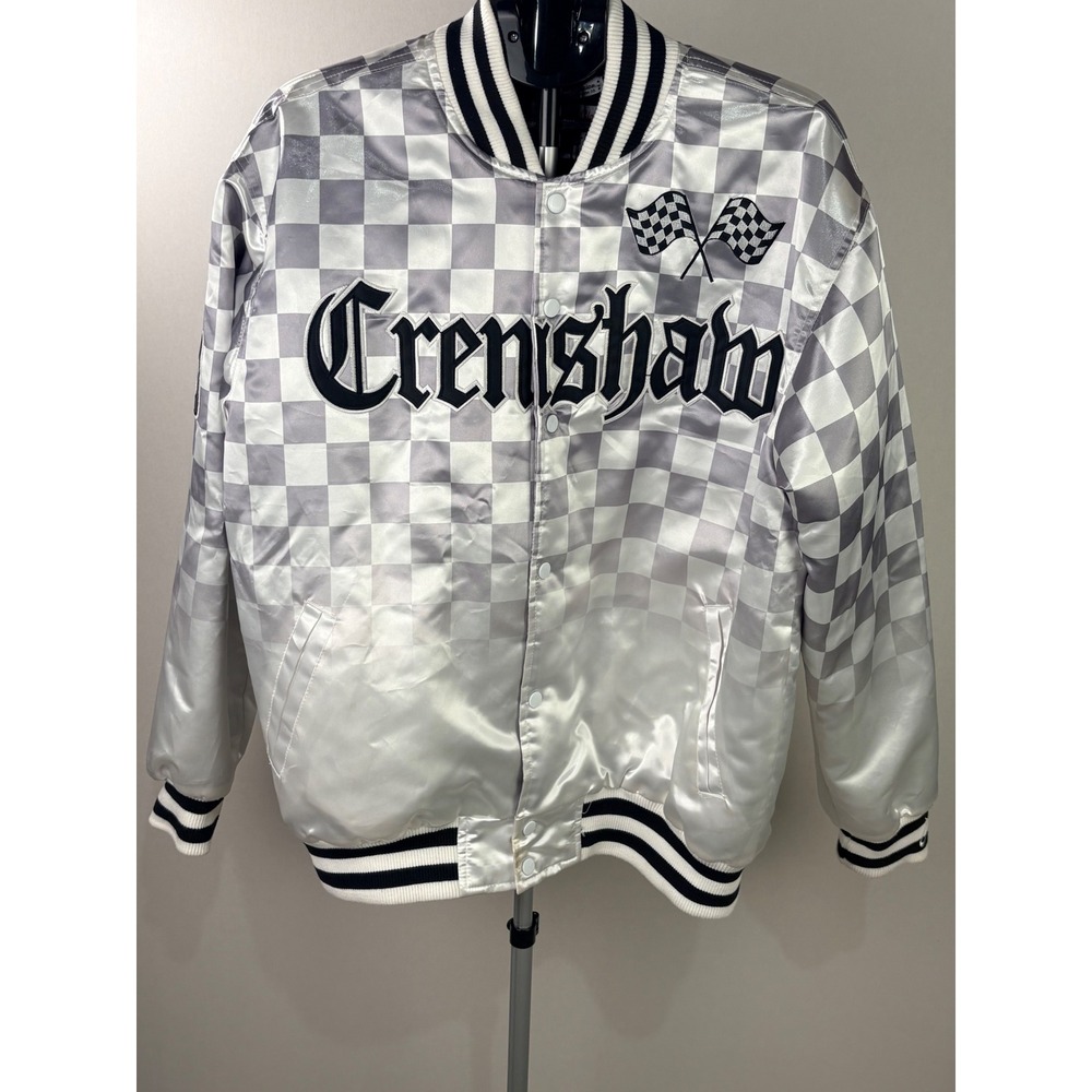 Headgear Classics Nipsey Hussle Victory Lap Crenshaw Satin Jacket Silver 2XL